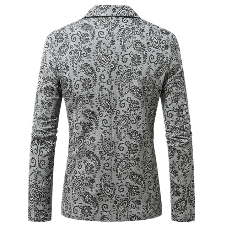 Luxury Floral Single Button Jacquard Blazer