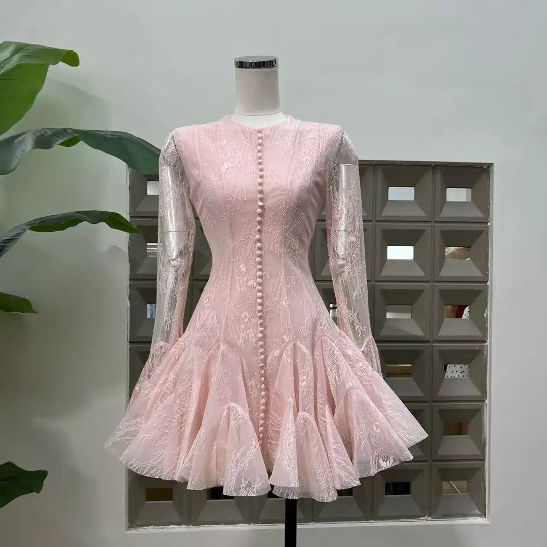 Sweet Flare Sleeves Mini Dress