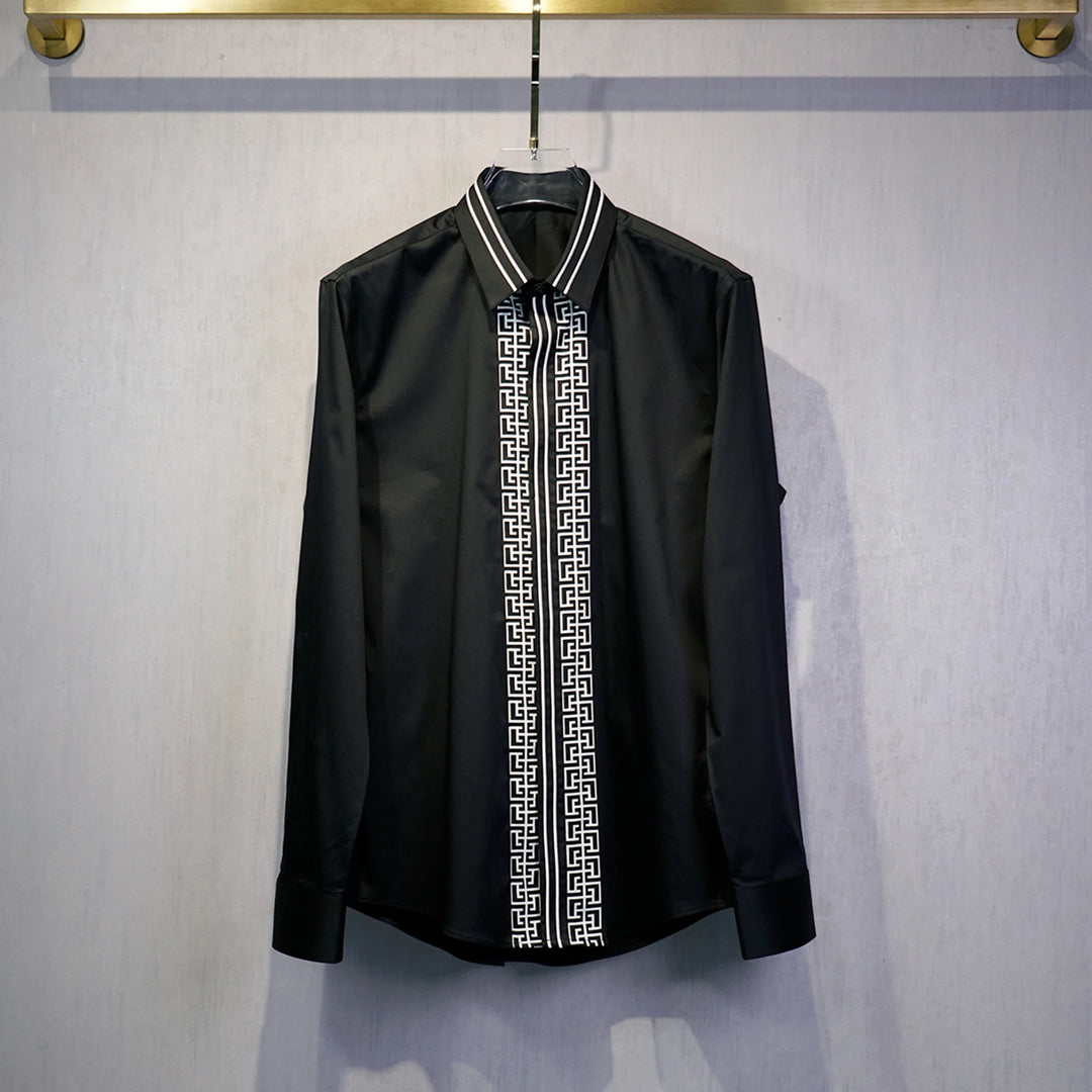 High-End Striped Embroidery Dress Shirt