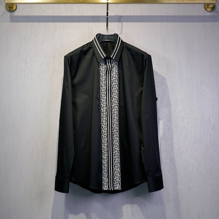 High-End Striped Embroidery Dress Shirt