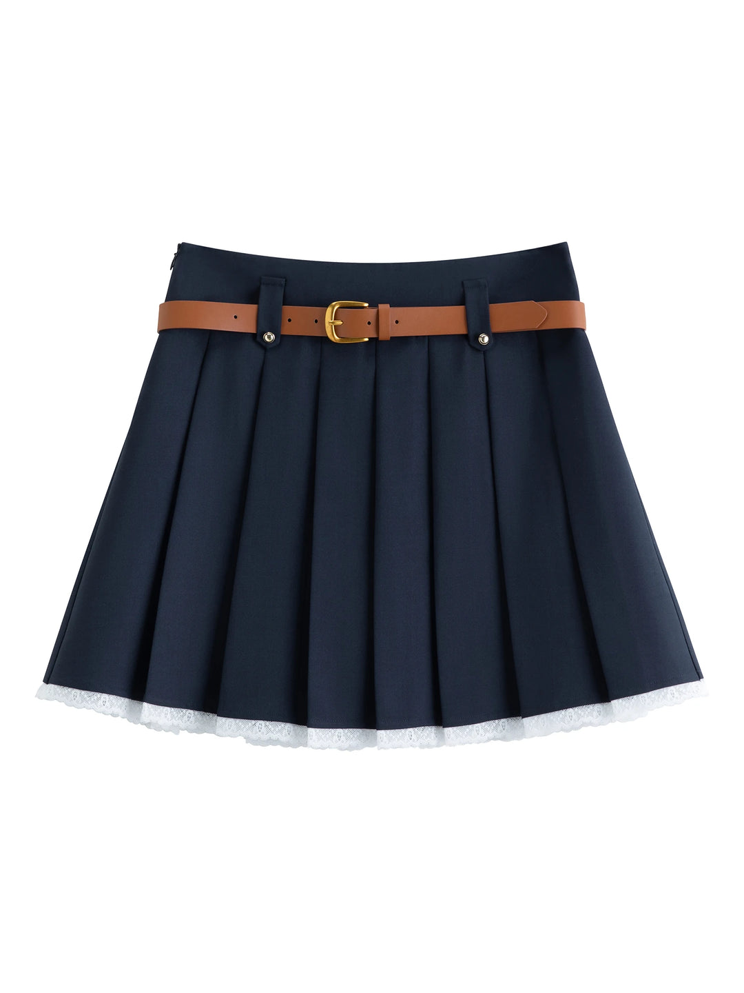Smart Lace-Trimmed Mini Skirt