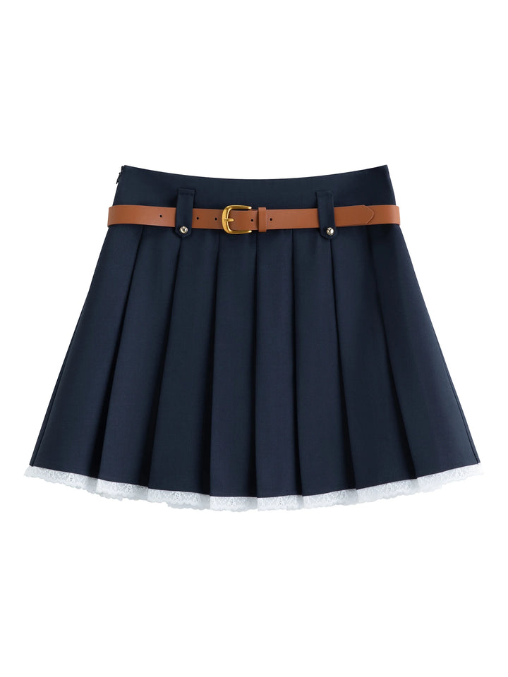 Smart Lace-Trimmed Mini Skirt