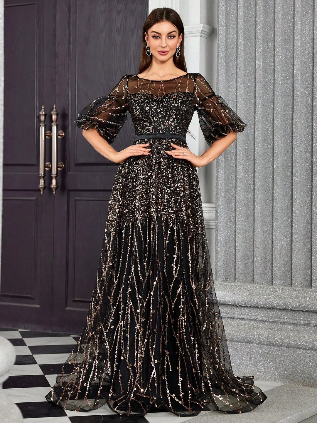 Sweet Semi-transparent Evening Party Dress