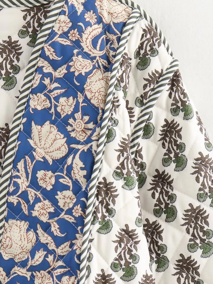 Stylish Floral Embroidered Quilted Jacket