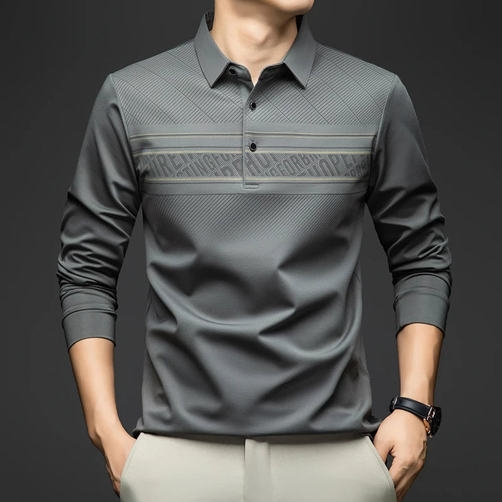 Luxury Long Sleeve Slim Polo Shirt