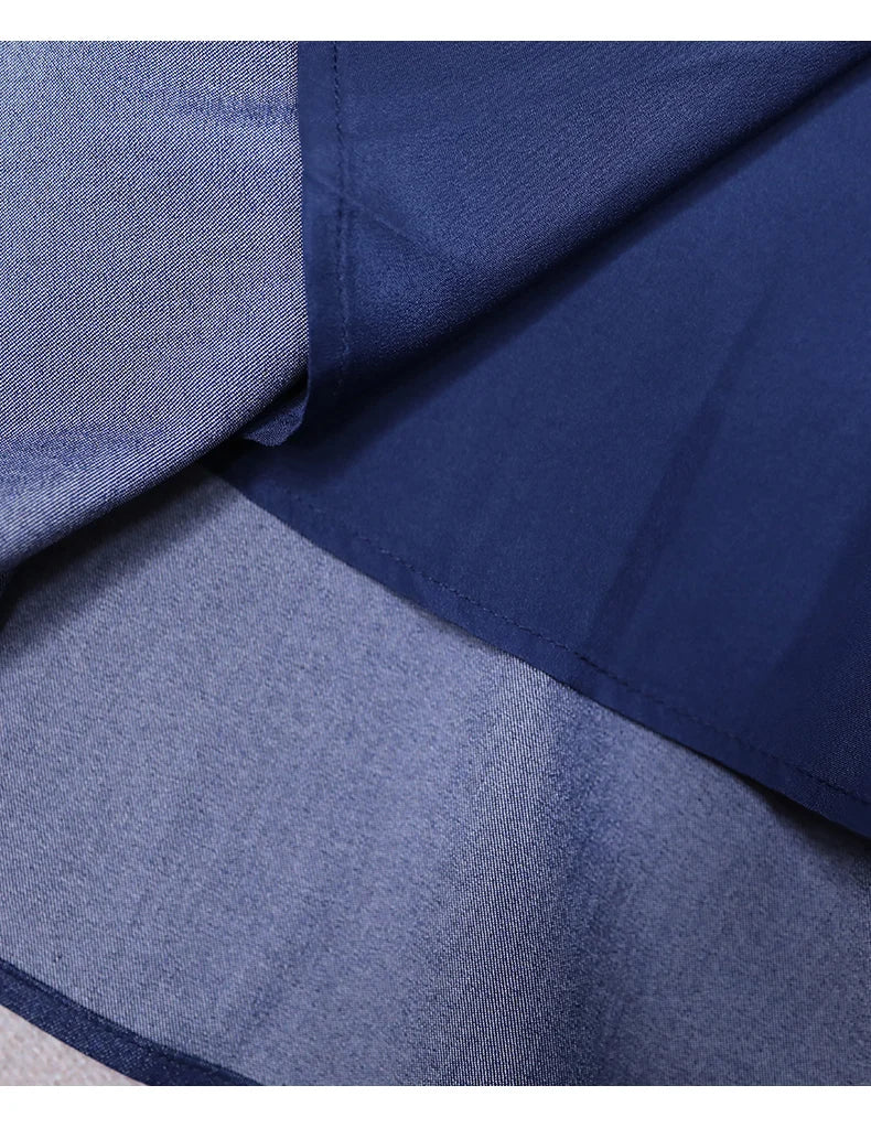 Loose Pockets Blue Jeans Skirt