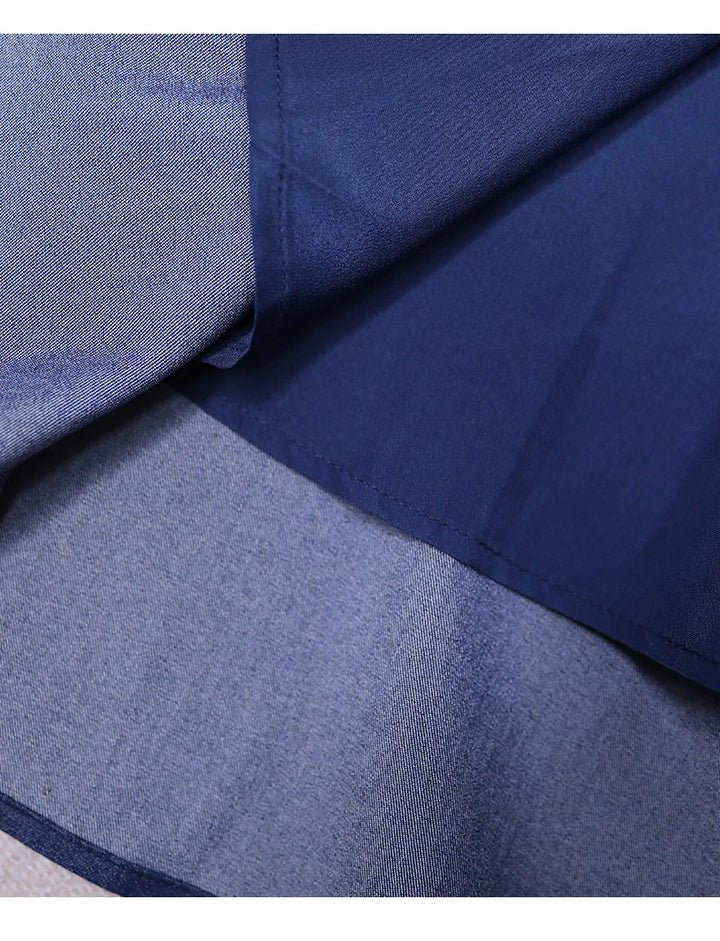 Loose Pockets Blue Jeans Skirt