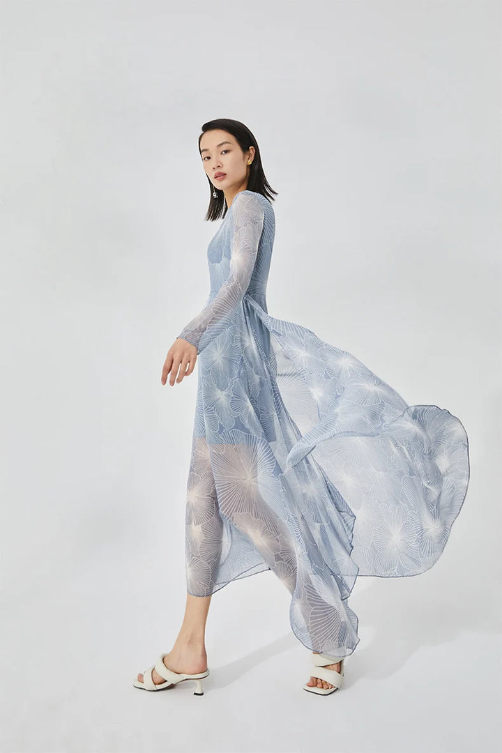 Graceful Silk Floral Dress
