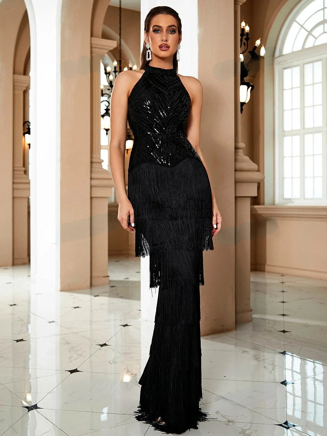 Lovely Halter Neck Evening Dress