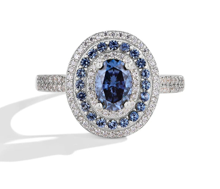 Sterling Moissanite Oval Cut Ring