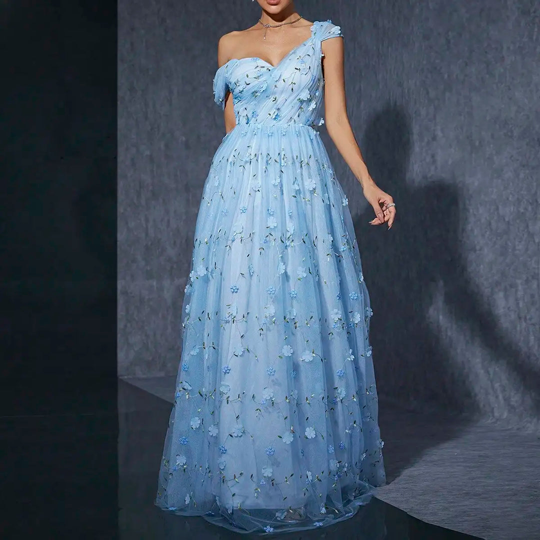 Polished Irregular Folded Evening Dress