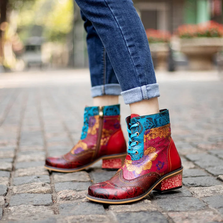 British Style Ethnic ZIP Boots