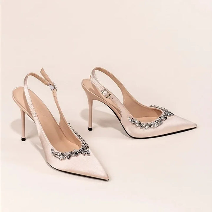 Classic Rhinestone Slingback High Heels