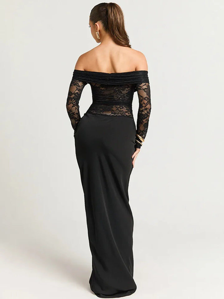 Chic Off The Shoulder Lace Maxi Dress