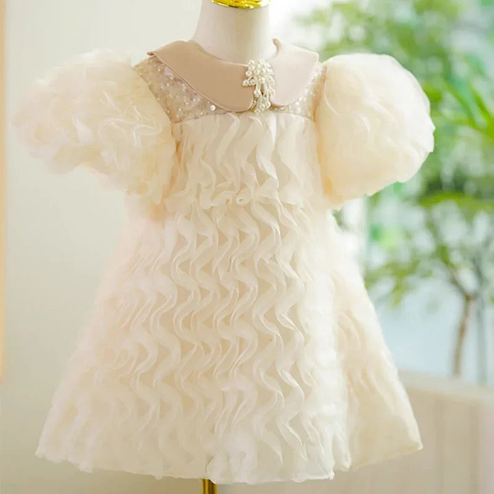 Puff Sleeves Girl's Party Dress