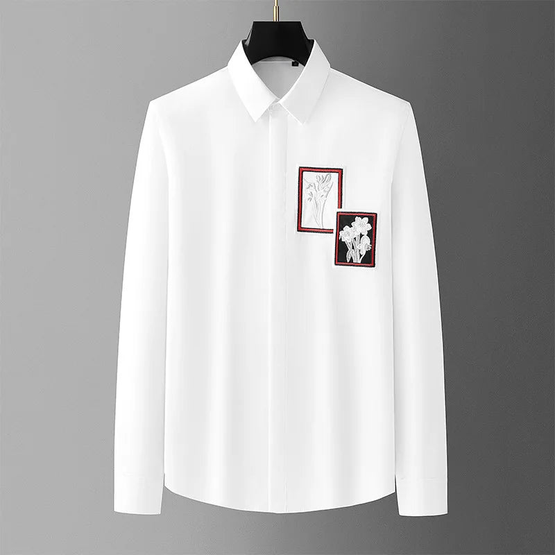 High-End Cotton Embroidered Shirt
