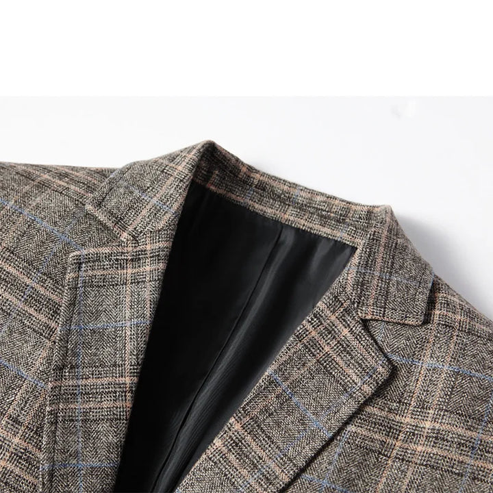 Decent Plaid Striped Gentleman Blazer