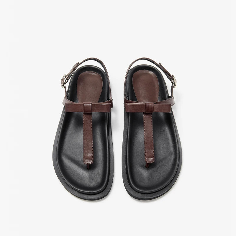 Sleek T-Strap Flip-Flops Sandals