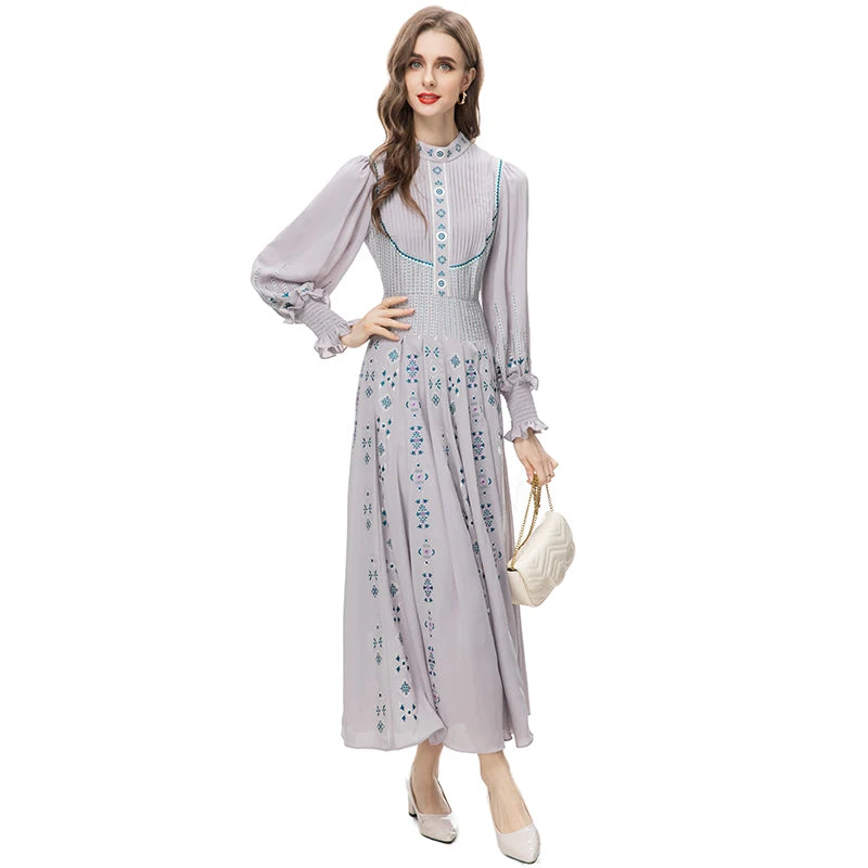 Symbol Embroidery Holiday Dress