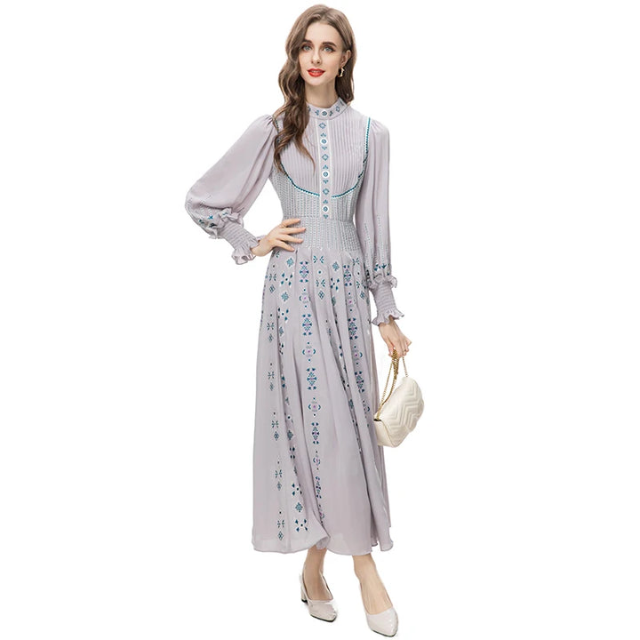 Symbol Embroidery Holiday Dress