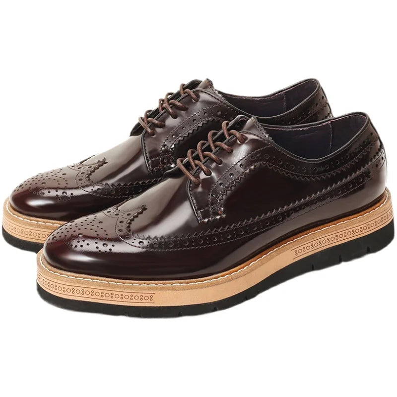 Elegant British Carving Leather Dress Shoes