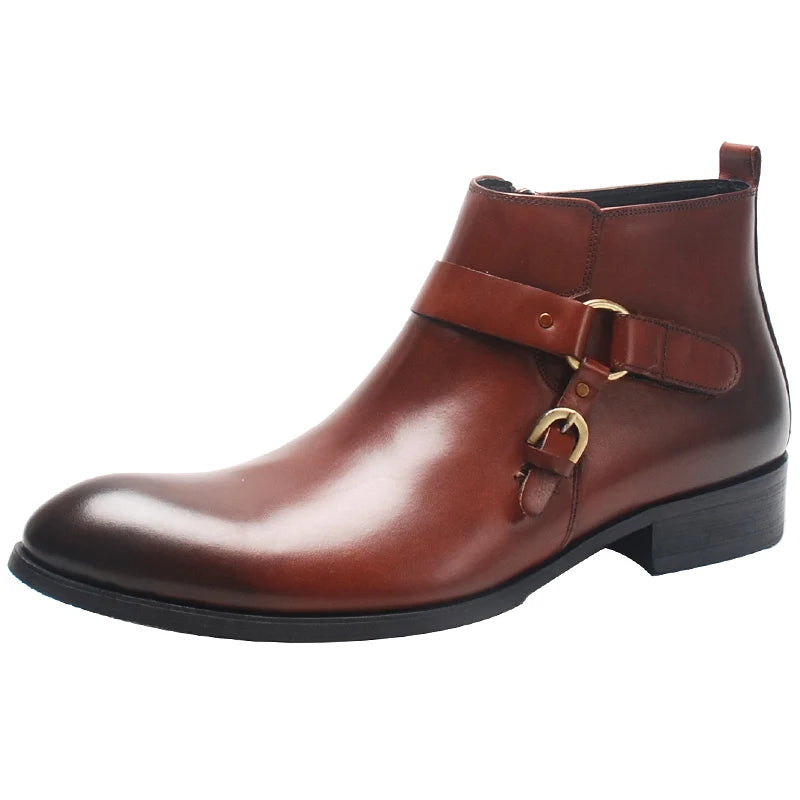 Exquisite Men's Genuine Leather Ankle Boots