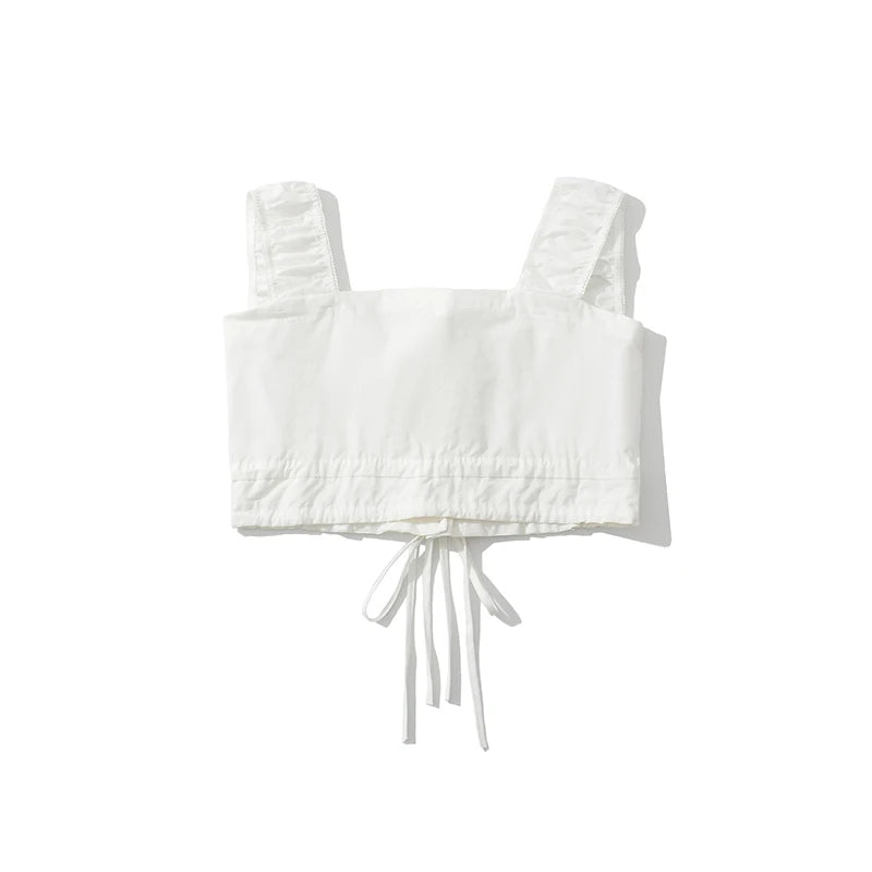 Charming Lace Trim Super-Short Top
