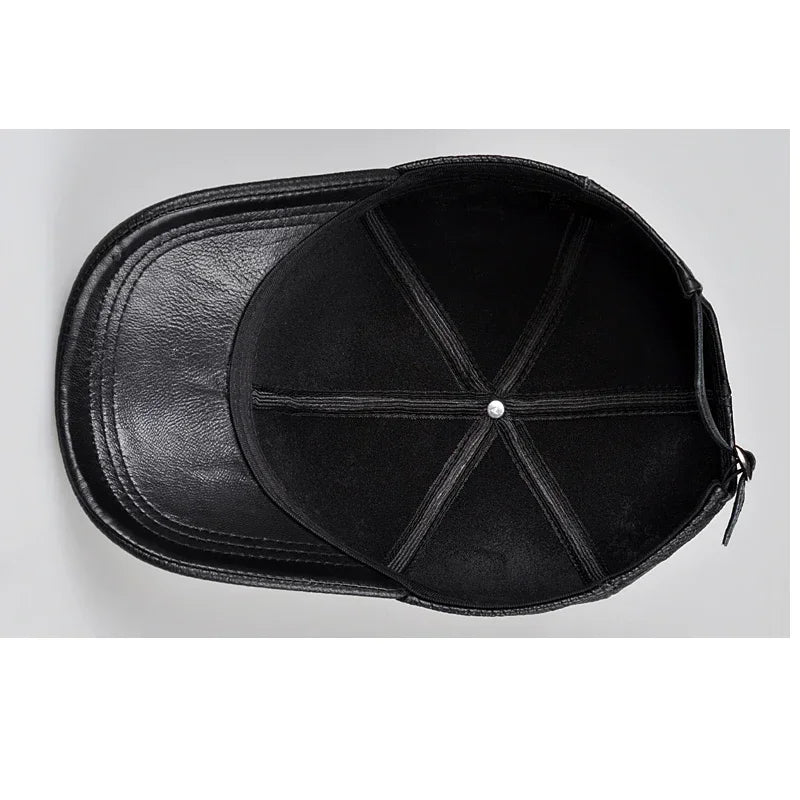 Smart Sheepskin Leather Baseball Cap