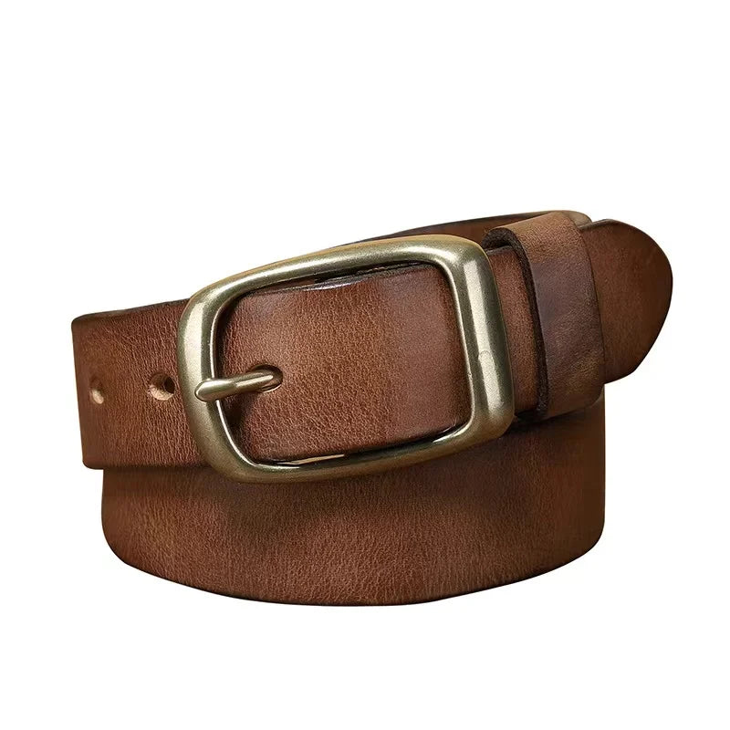 Vintage Copper Buckle Leather Belt