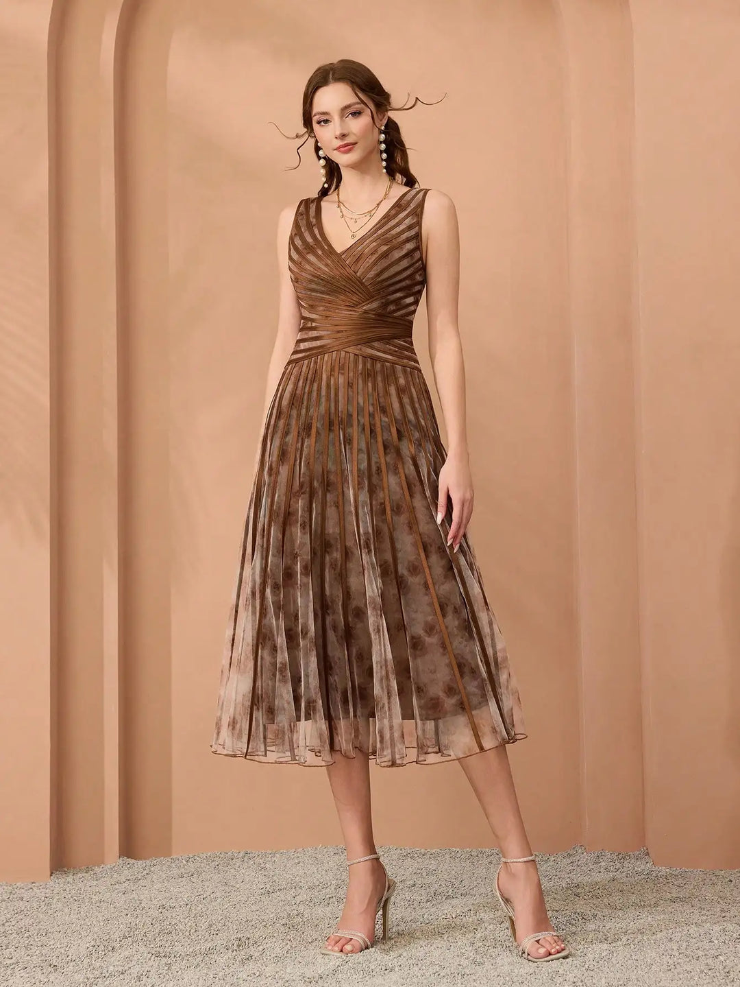High-end Floral Printed Party Dress
