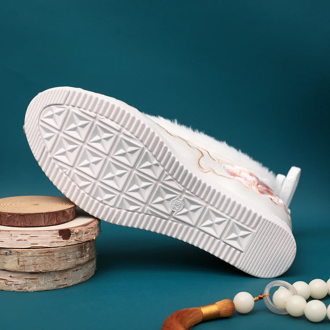 Antique Lolita Embroidered Bow Shoes