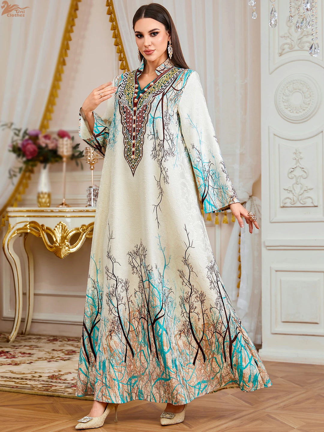 Luxurious Diamond Beaded Abaya Dress