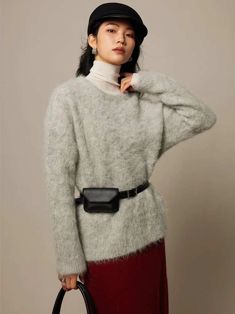 Elegant Dropped Sleeves Loose Sweater