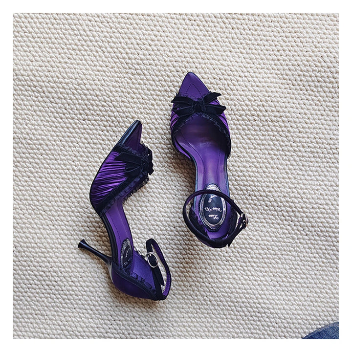 Fancy Bow Pointed Toe Heel Sandals