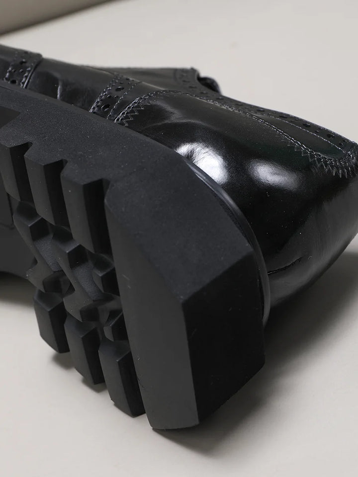 Classic Brogue Thick Soles Business Shoes