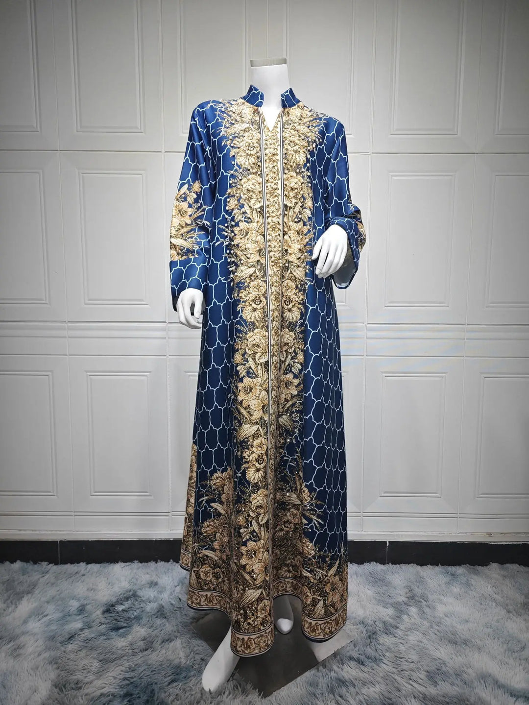 High-Class Bedazzled Long Kaftan Dress