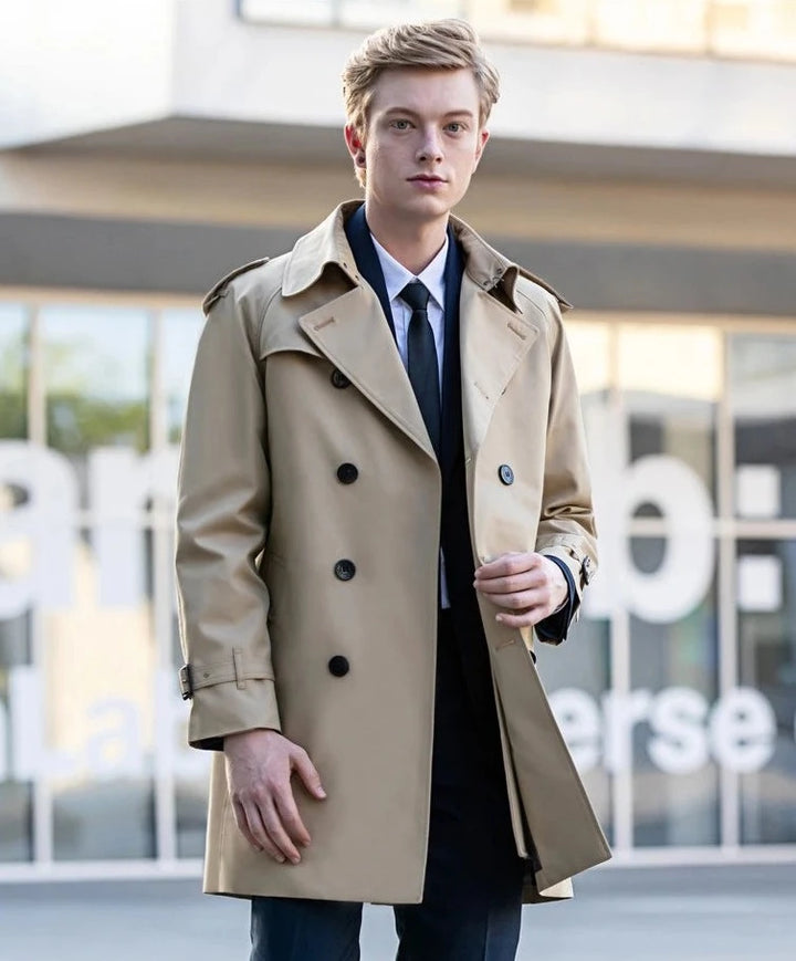 Double-breasted Windbreaker Trench Coat