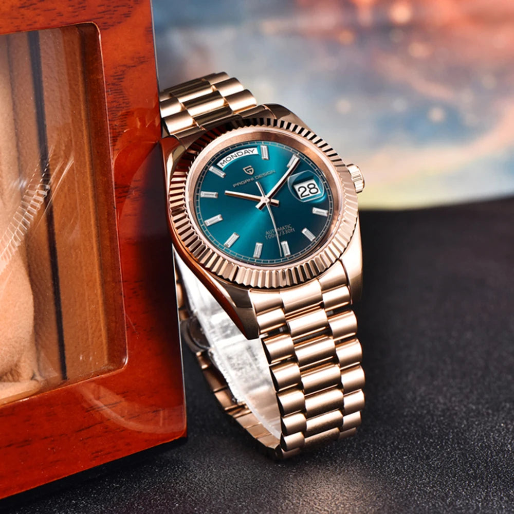 Stylish Sapphire Mirror Mechanical Wristwatch