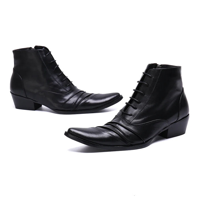 Chic Real Leather Derby Boots