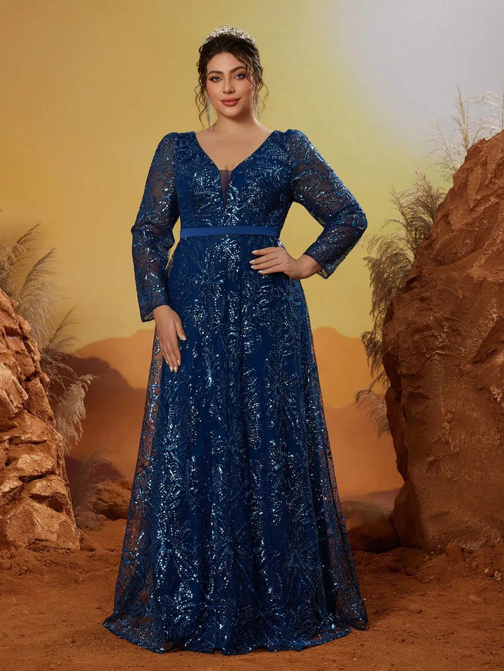 Luxury Embroidered Sequins Evening Dress