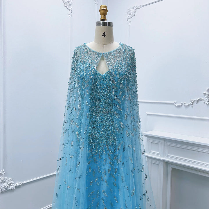 Pro Luxury Cape Arabic Evening Gown