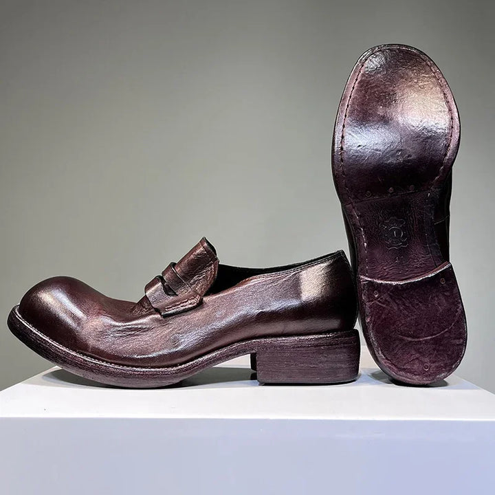 Attractive Washed Old Leather Shoes