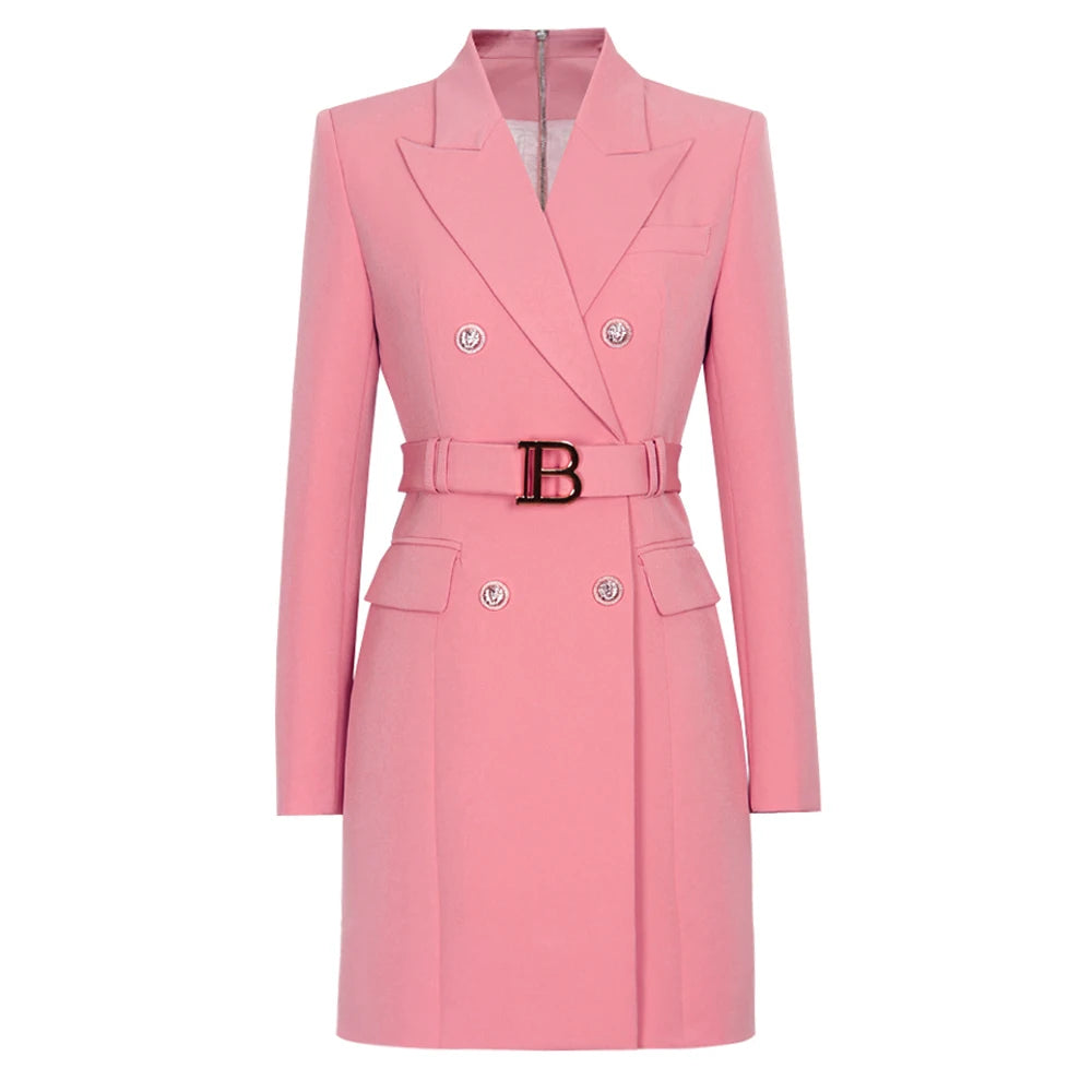 Keep You Accompanied Belted Blazer