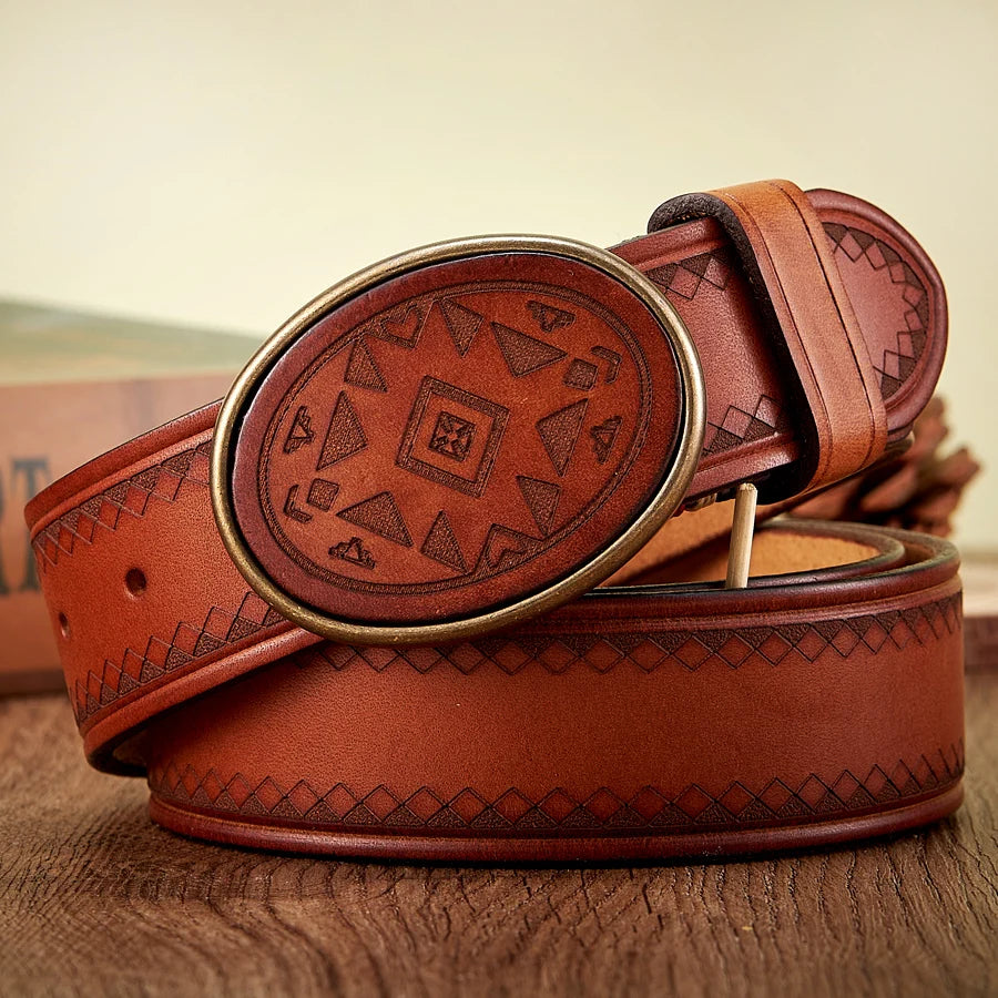 Premium Brass Buckle Thick Belt