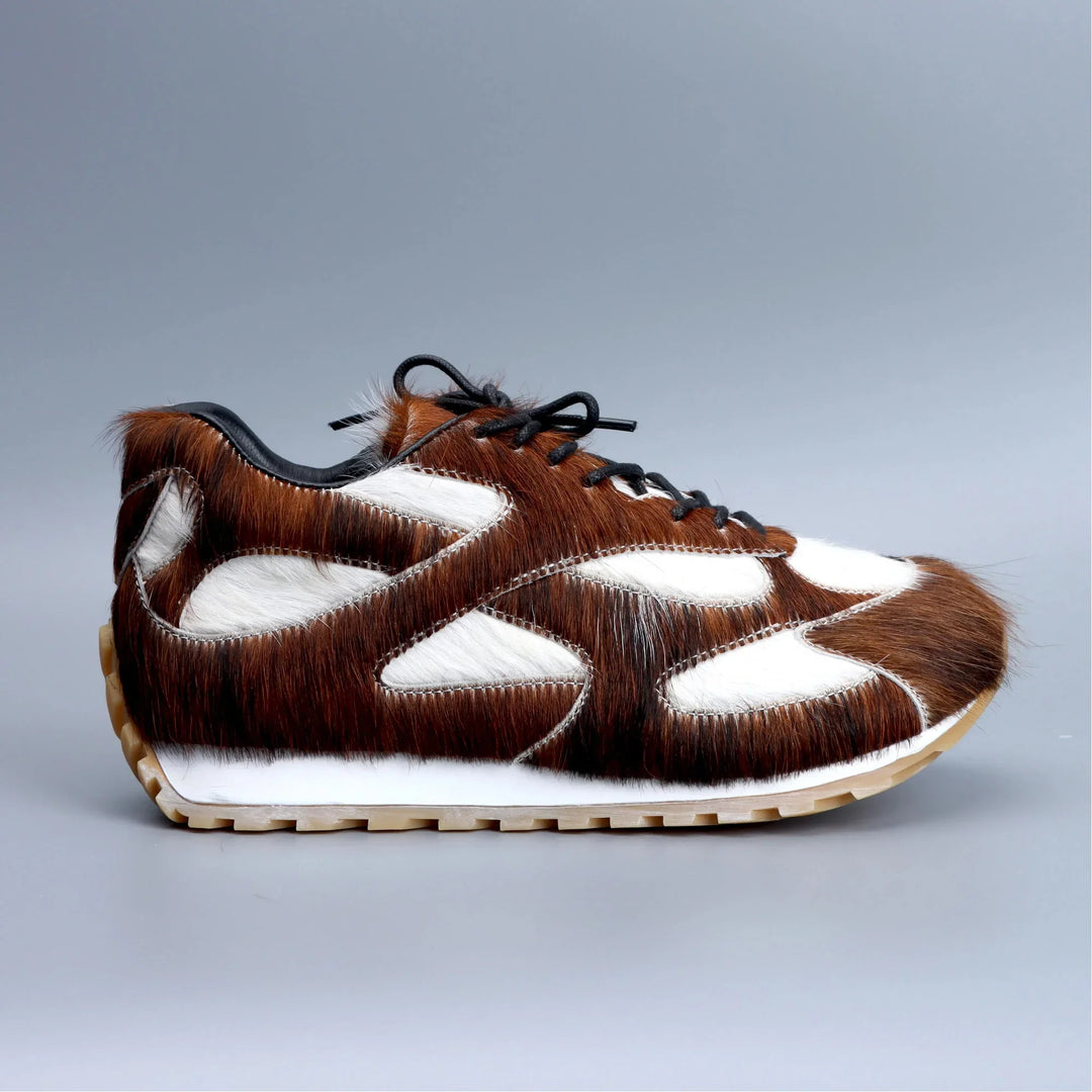 Luxury Low-top Natural Calf Hair Women's Sneakers