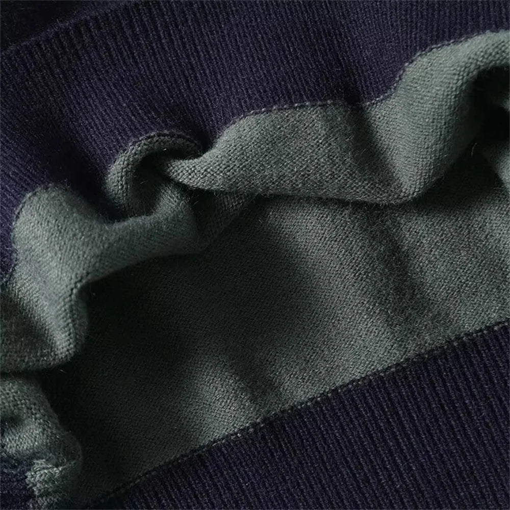 Stylish Striped Polo Sweater