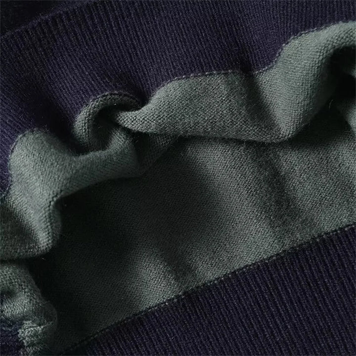 Stylish Striped Polo Sweater