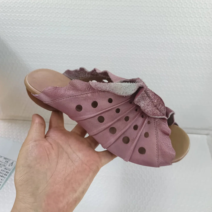 Comfy Hollow Flat Leather Shoes