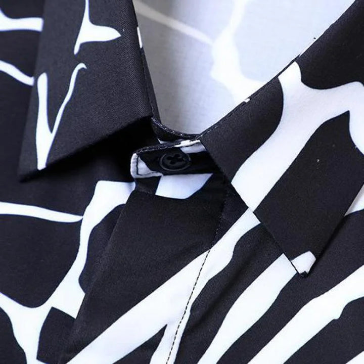 Black & White Printed Men's Luxury Shirt