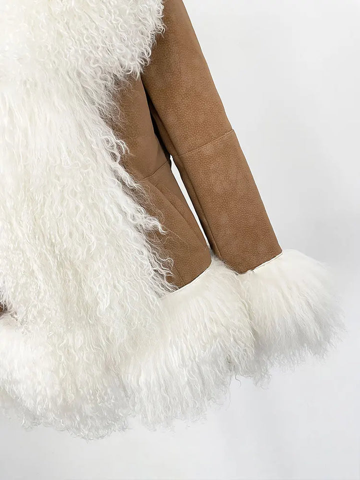 Real Natural Mongolia Sheep Fur Jacket